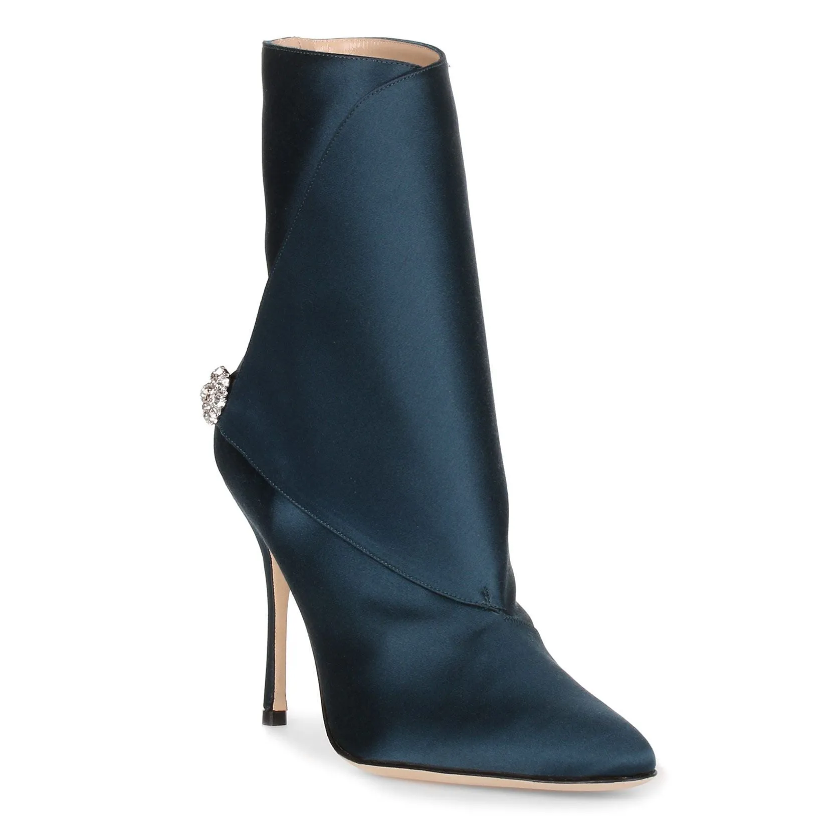 Manolo Blahnik Diazhigri teal satin boot