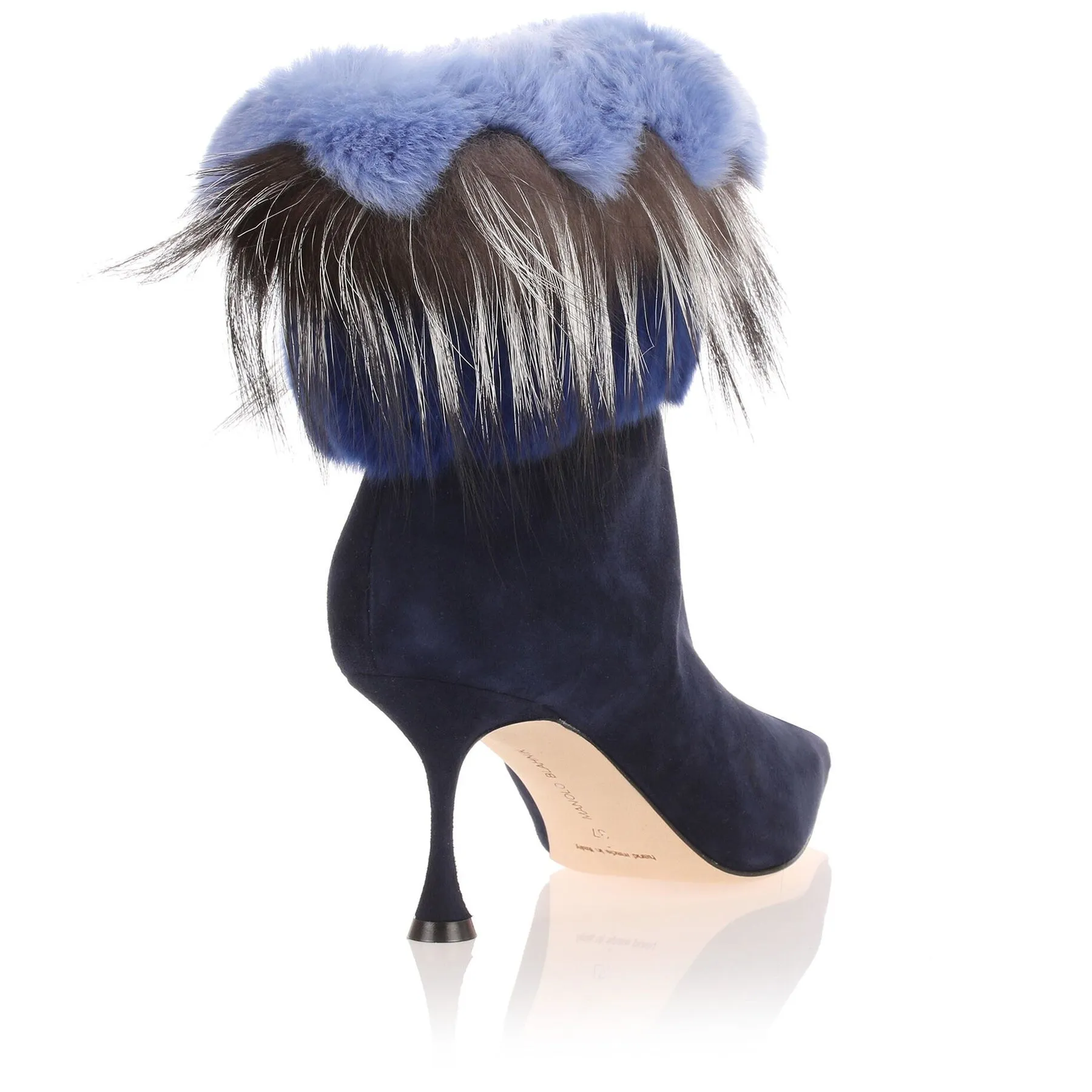 Manolo Blahnik Remola blue suede boot