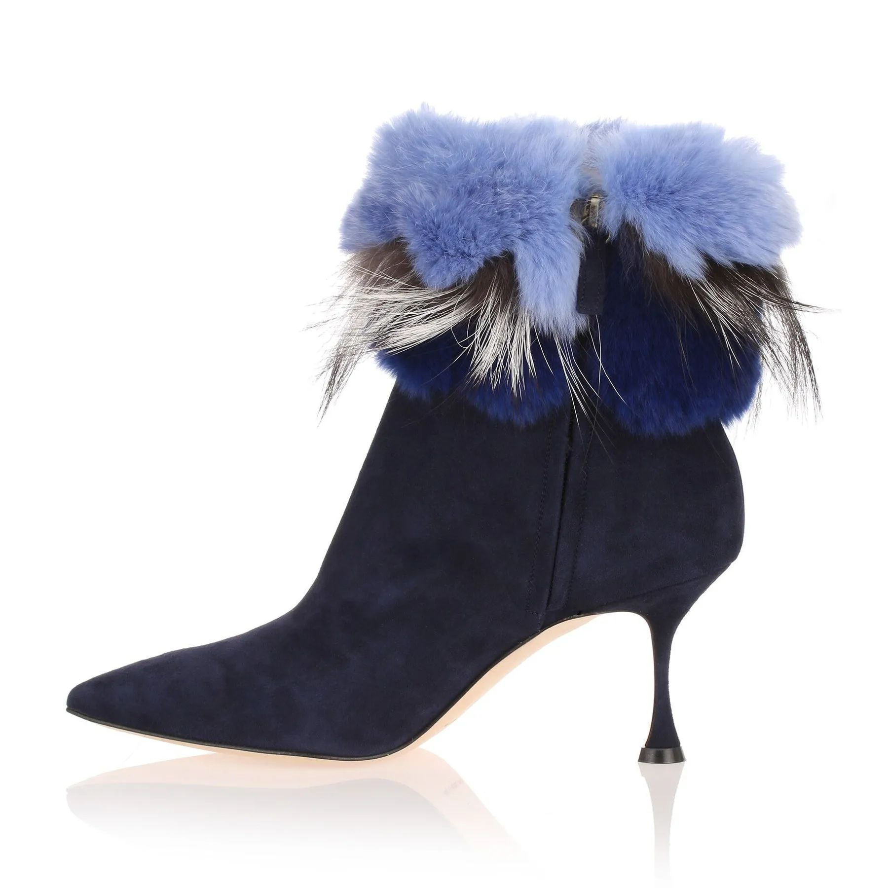 Manolo Blahnik Remola blue suede boot