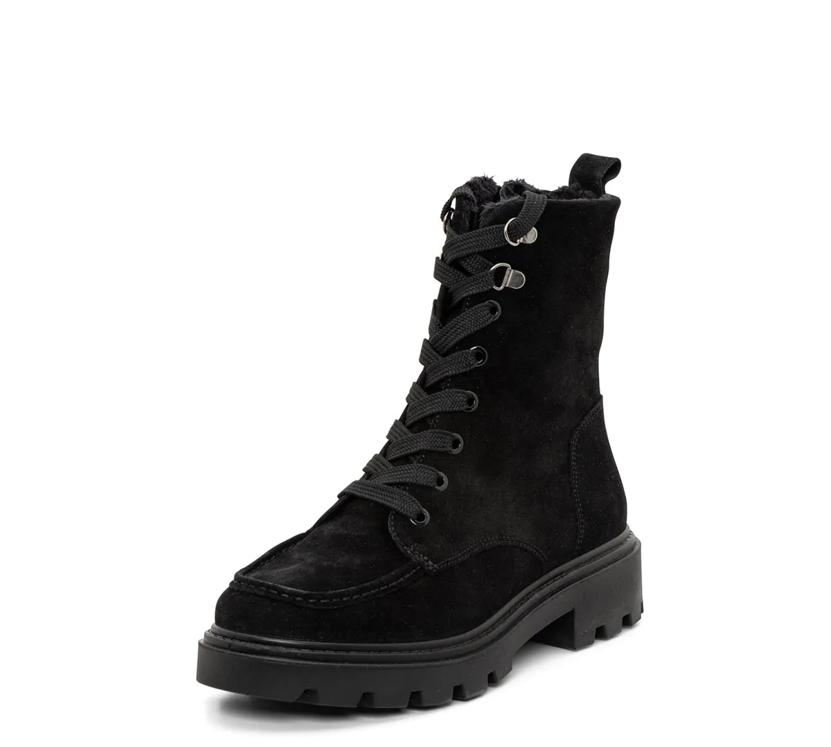 Melody Women's Zip Suede Moc Toe Boot - Black 11