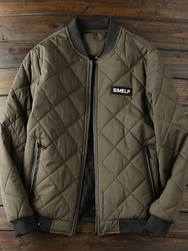 Mens Mid Weight Flush Lined Quilt Bomber Jackets