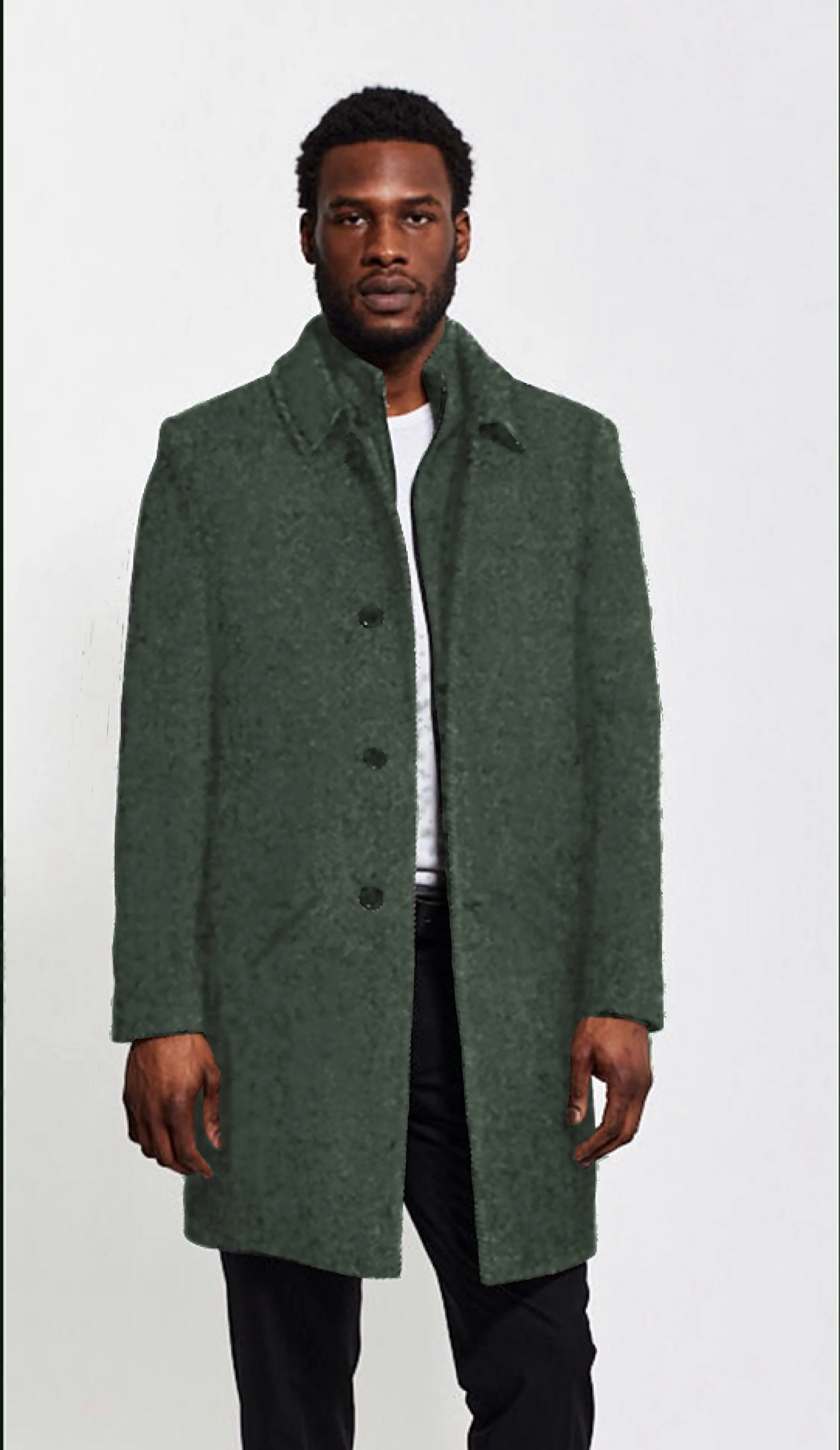 MONACO Wool & Cashmere Coat with Double Collar