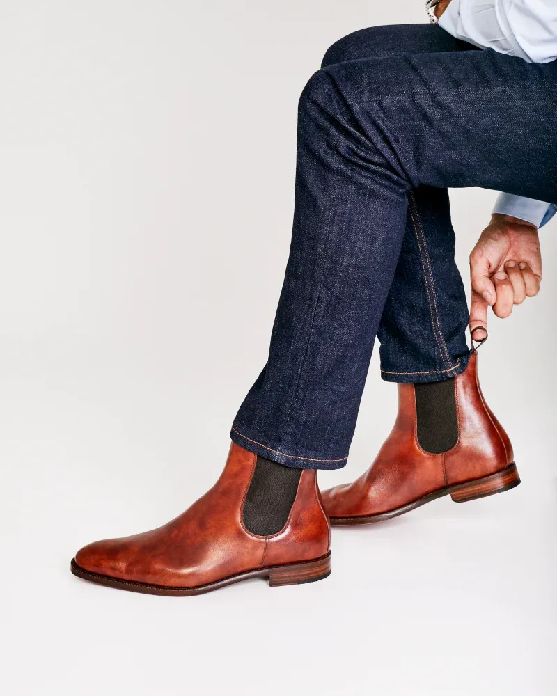 Museum Cognac Leather Chelsea Boot