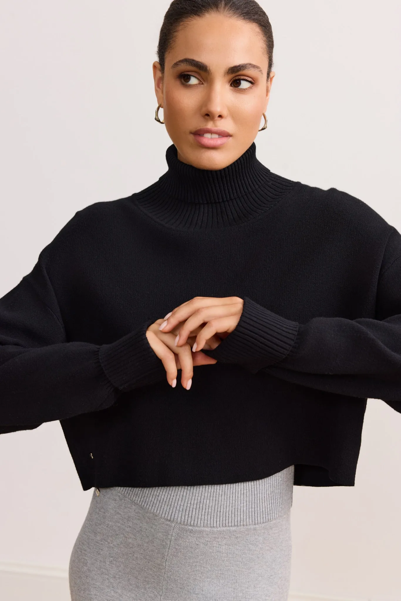 OLLY cropped sweater - Black