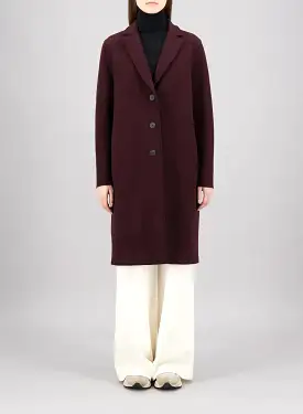 Overcoat Boiled Wool - Burgundy Mouline