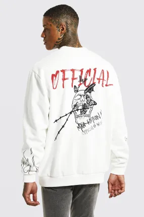 Oversized Graffiti Official Print  Sweater