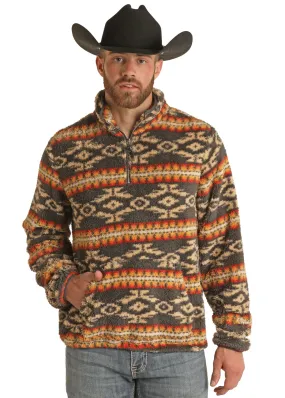 Panhandle Slim Mens Dark Grey Aztec Pullover