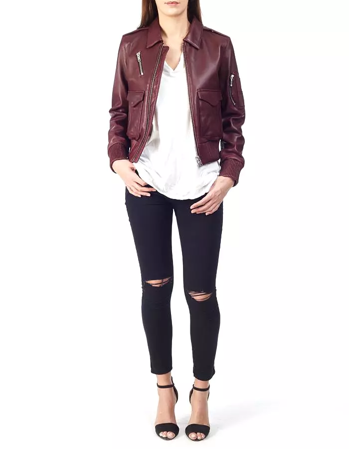 PAPPY BOMBER - Aviator Leather Jacket