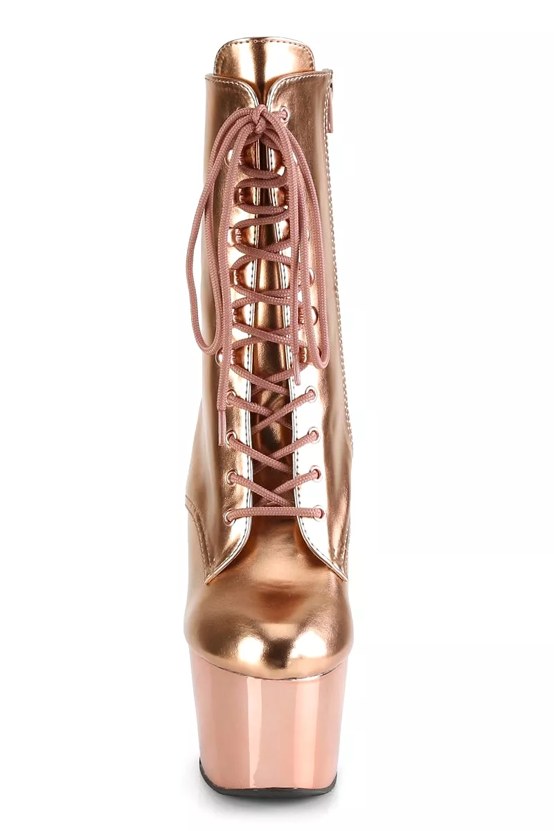 Pleaser USA Adore-1020 7inch Pleaser Boots - Rose Gold