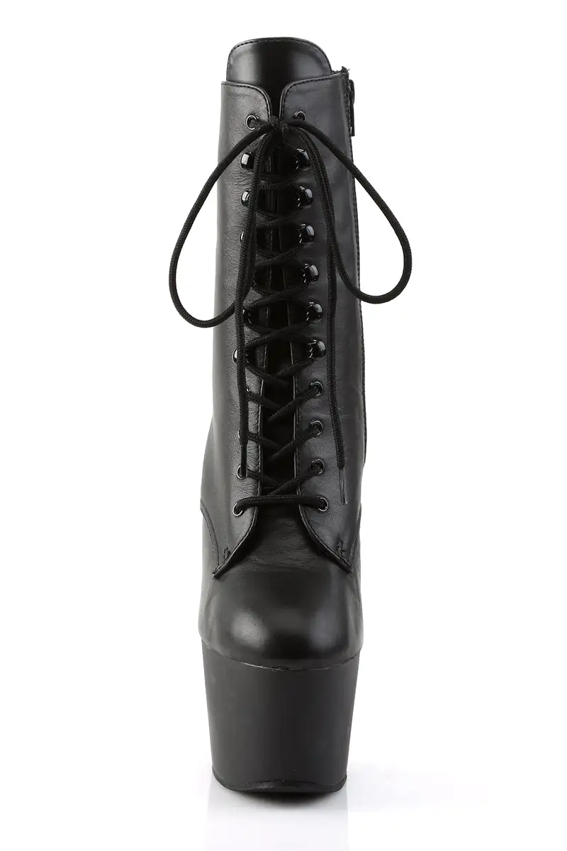 Pleaser USA Adore-1020 7inch Real Leather Pleaser Boots - Matte Black