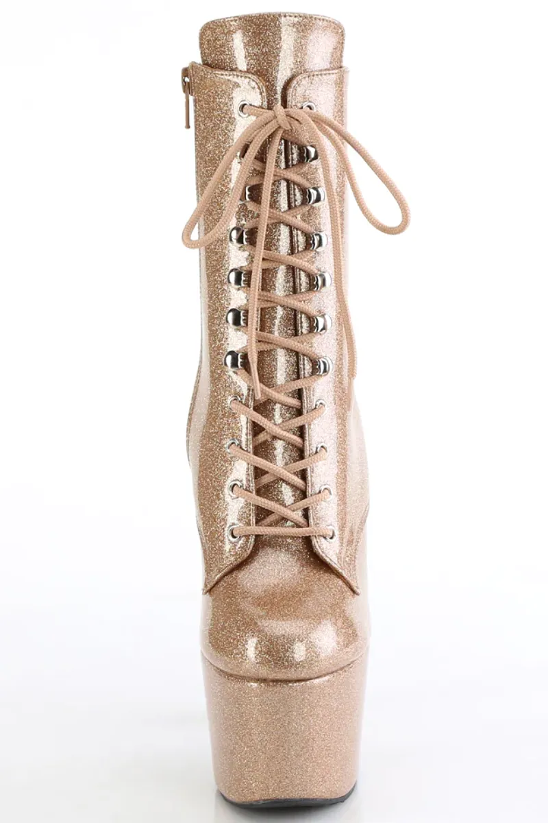 Pleaser USA Adore-1020GP 7inch Pleaser Boots - Gold Glitter