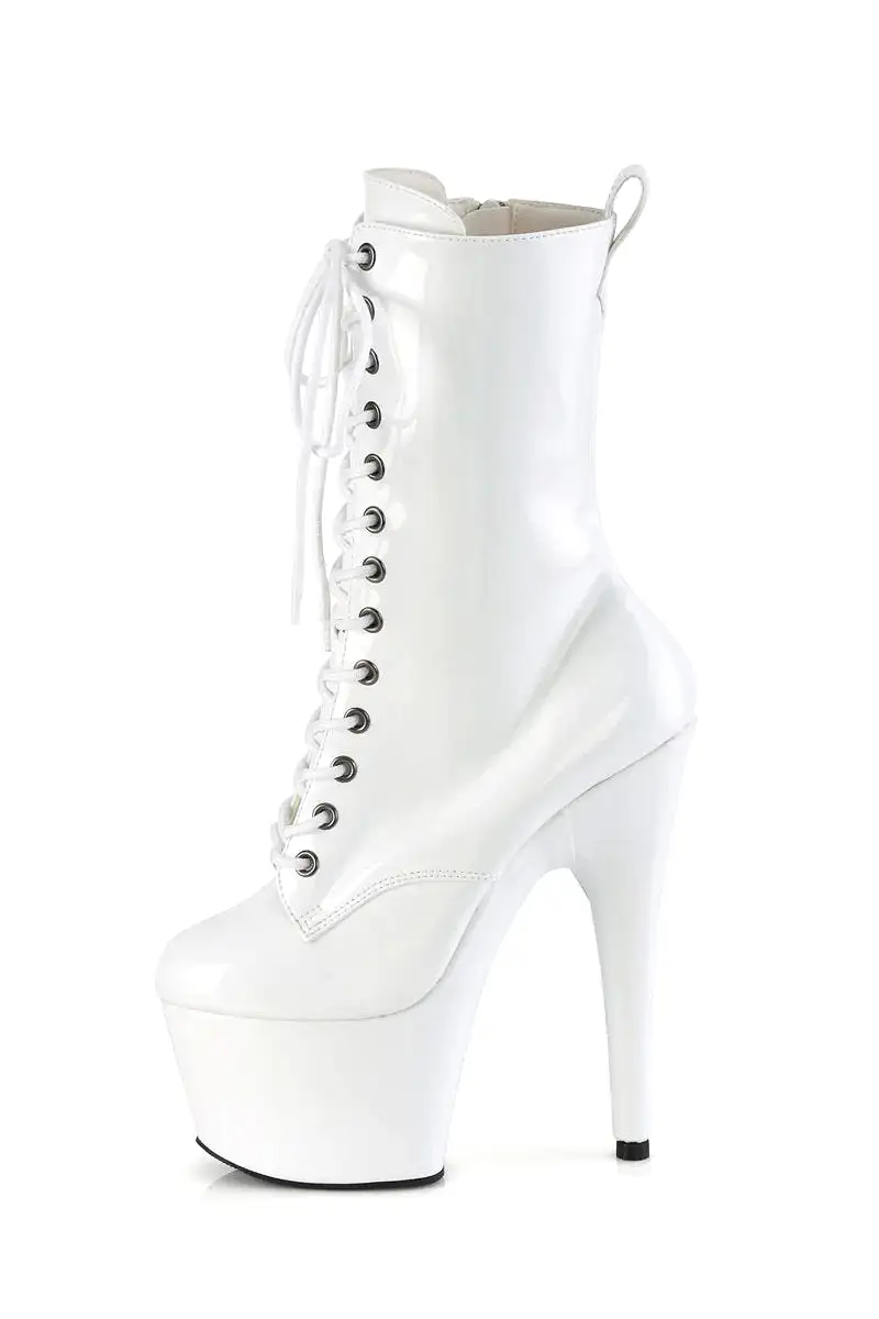 Pleaser USA Adore-1040WR 7inch Pleaser Boots - Holographic White