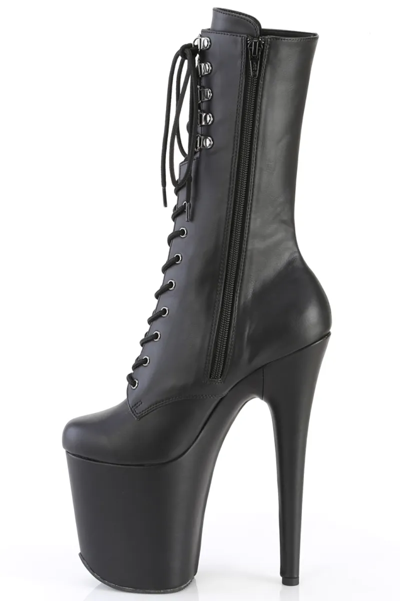 Pleaser USA Flamingo-1054 8inch Pleaser Boots - Matte Black