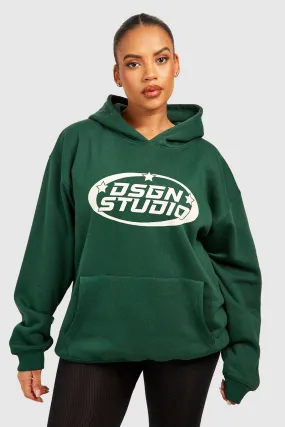 Plus Dsgn Studio Slogan Oversized Hoodie