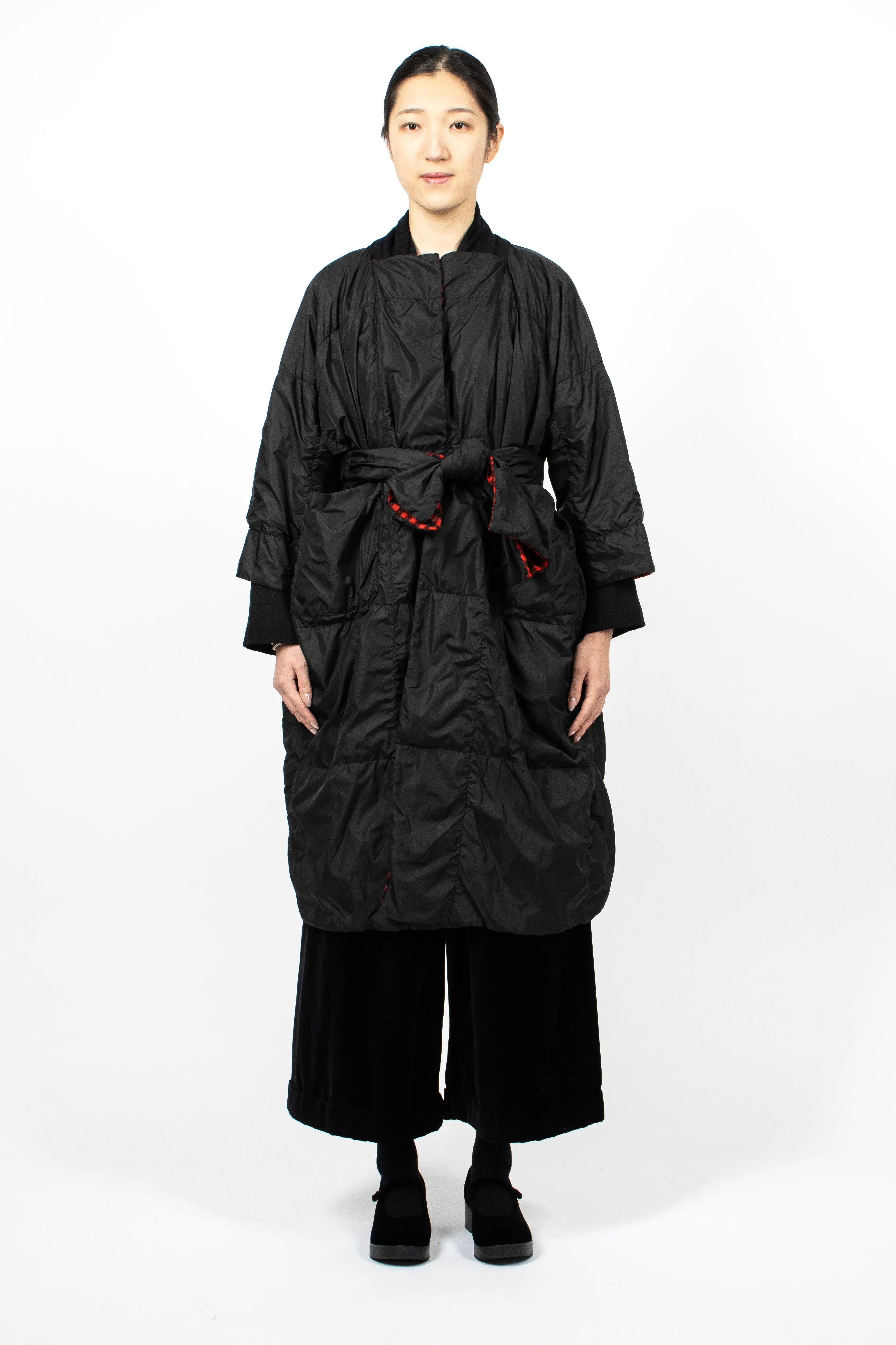 Quilted Reversible Coat Black/Red