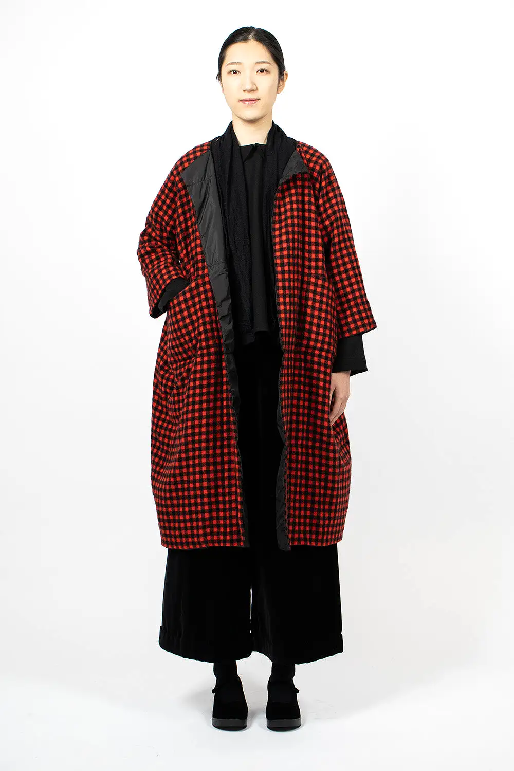 Quilted Reversible Coat Black/Red