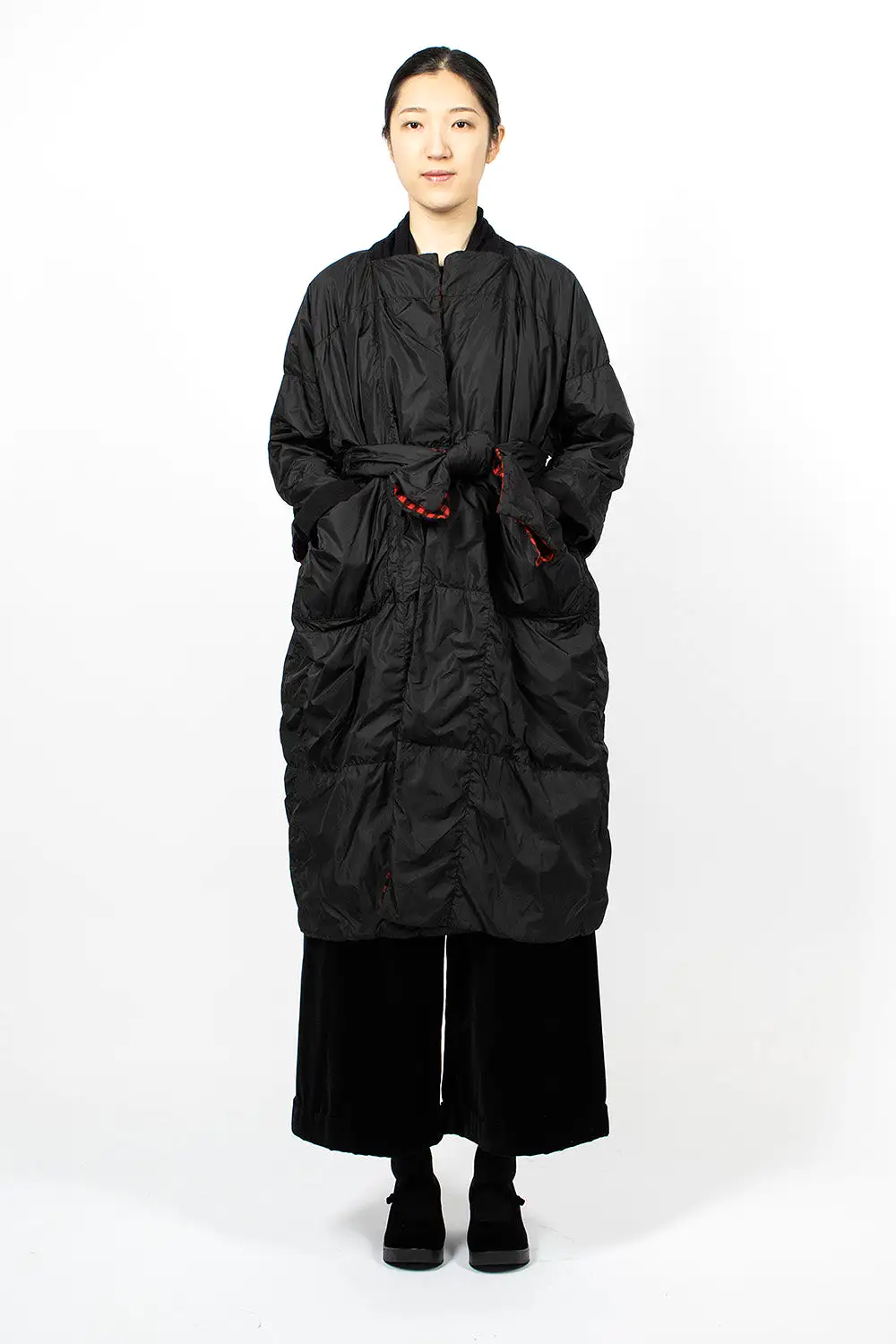 Quilted Reversible Coat Black/Red