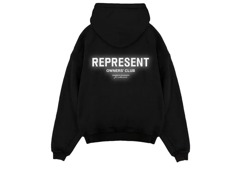 Represent Owners Club Hoodie Black Reflective