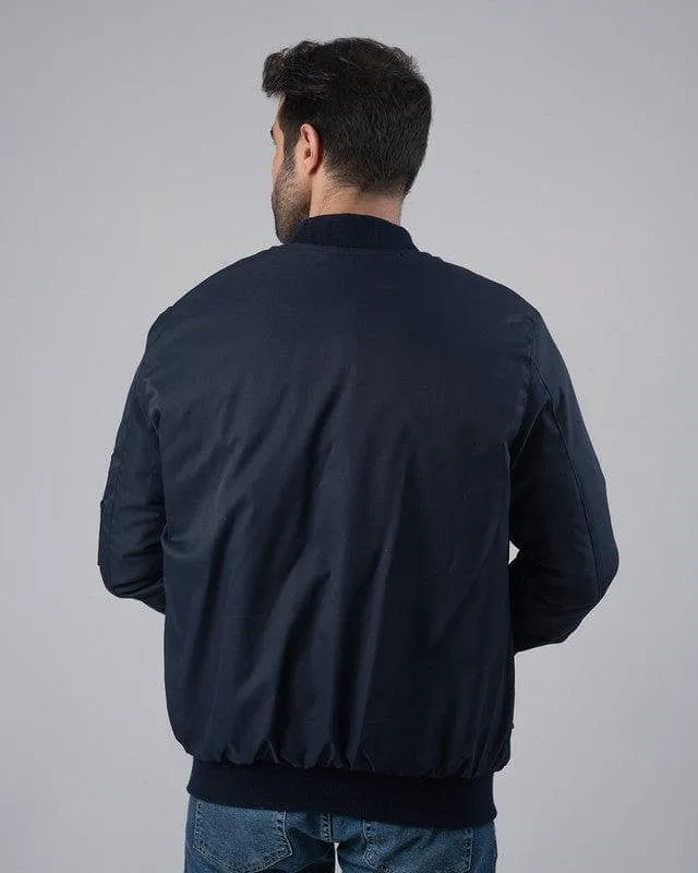 REVERSIBLE BOMBER JACKET - NAVY