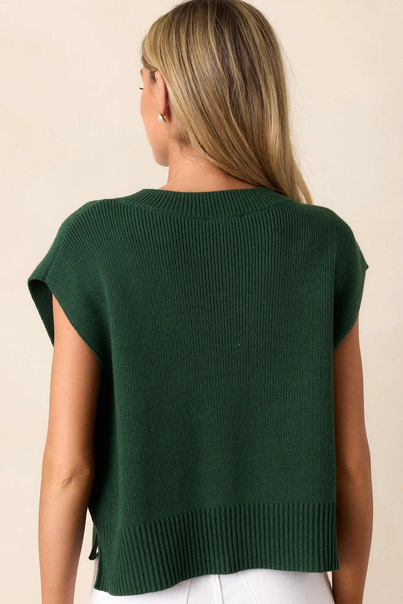 Rustic Retreat Hunter Green Short Sleeve Sweater Top