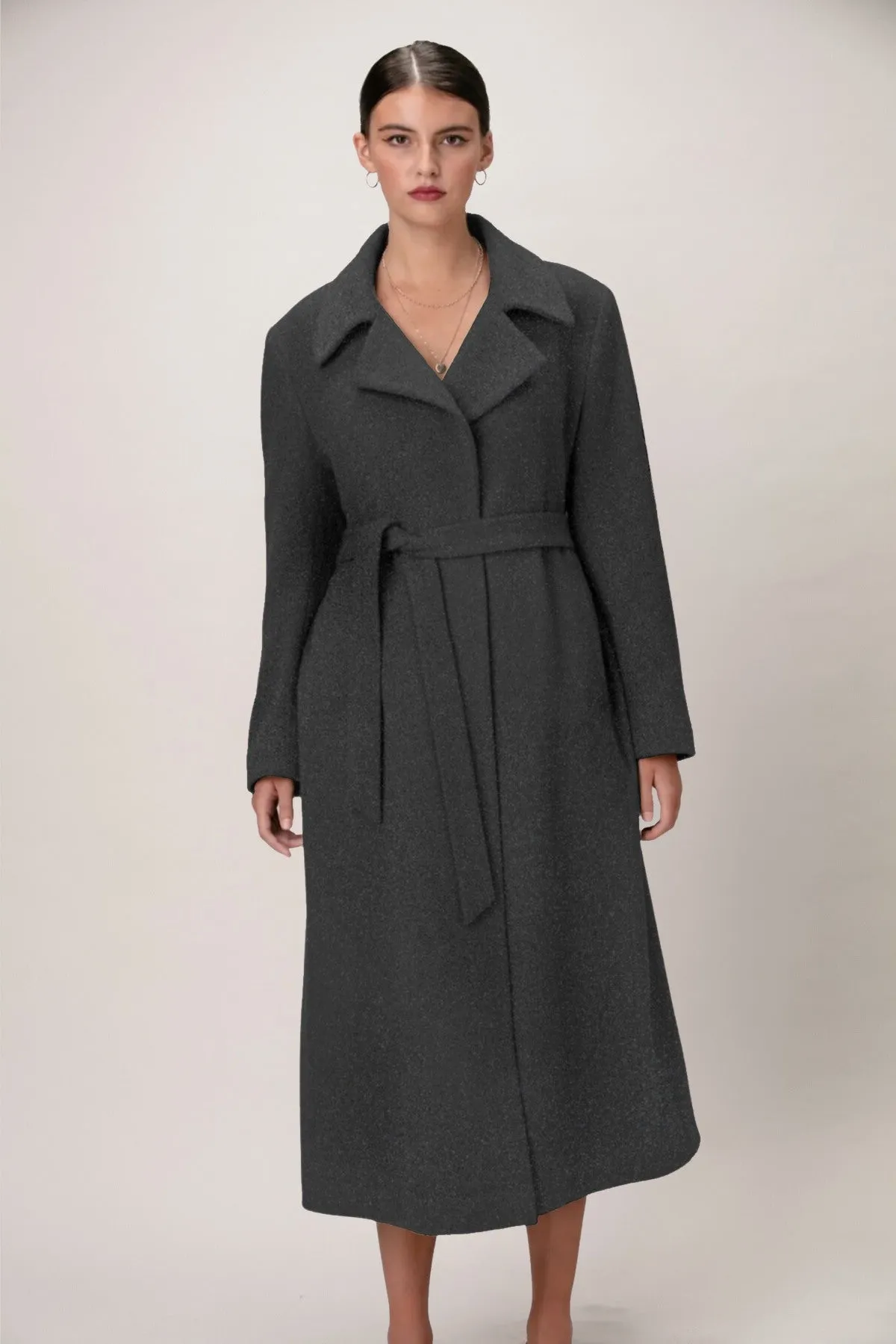 SCARLETT Wool & Cashmere Long Wrap Coat 1451