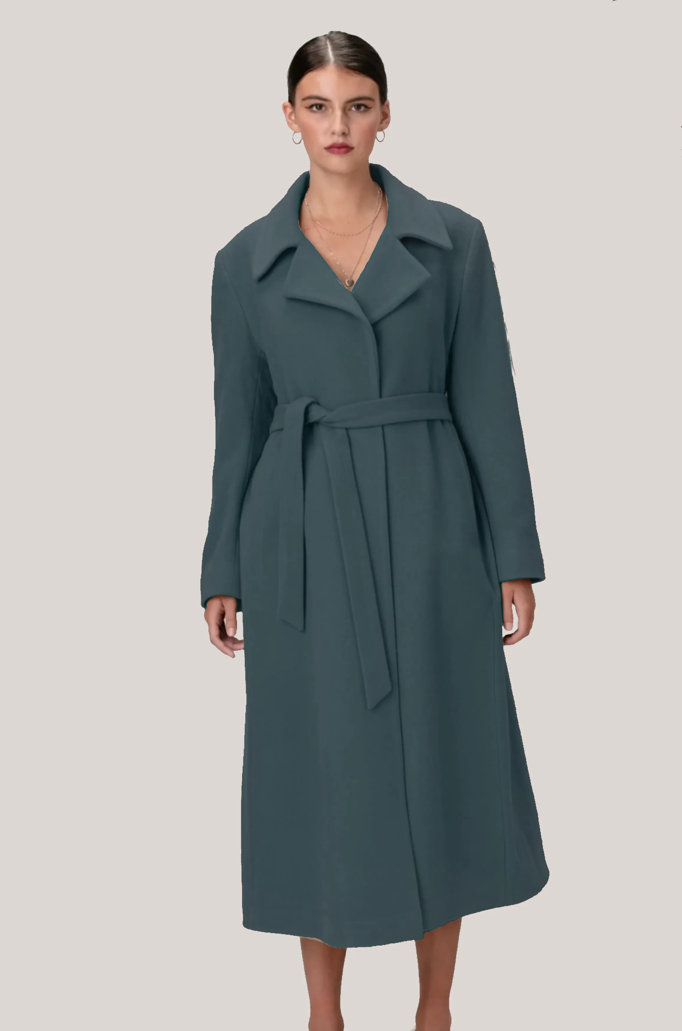 SCARLETT Wool & Cashmere Long Wrap Coat 1451