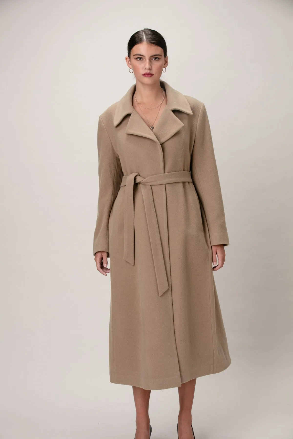 SCARLETT Wool & Cashmere Long Wrap Coat 1451