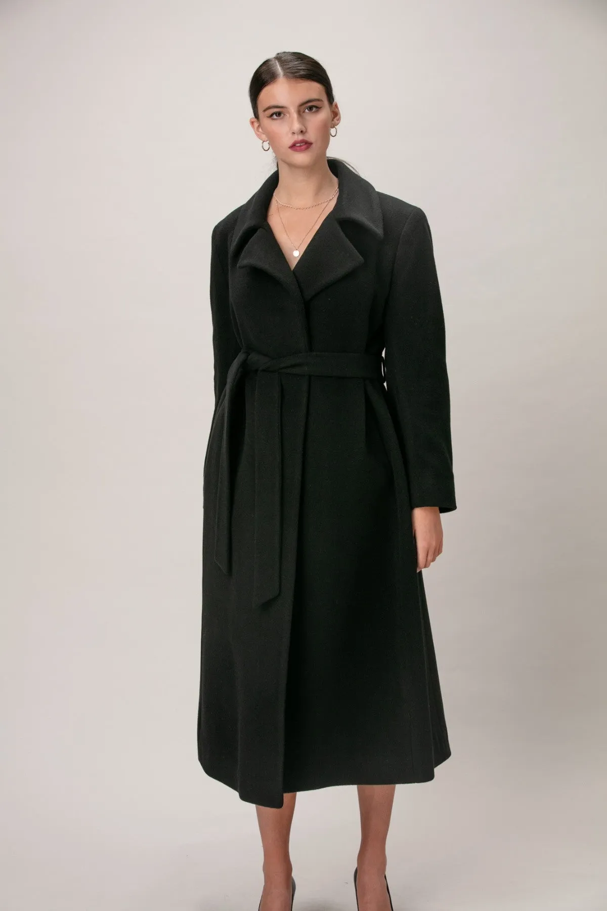 SCARLETT Wool & Cashmere Long Wrap Coat 1451