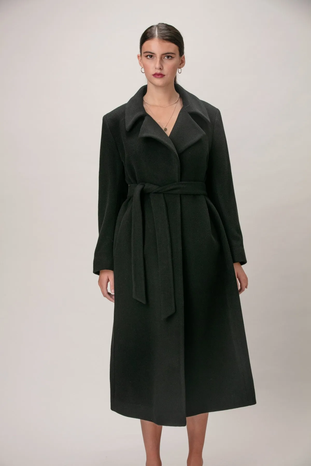 SCARLETT Wool & Cashmere Long Wrap Coat 1451