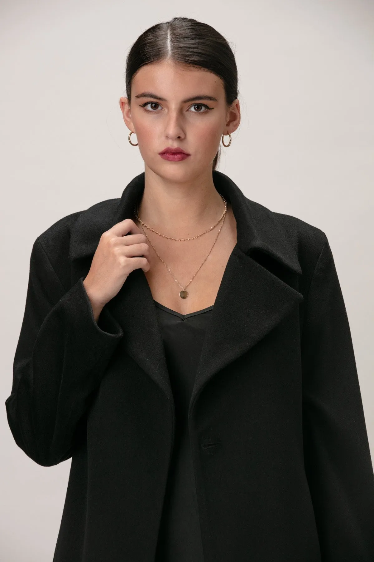 SCARLETT Wool & Cashmere Long Wrap Coat 1451