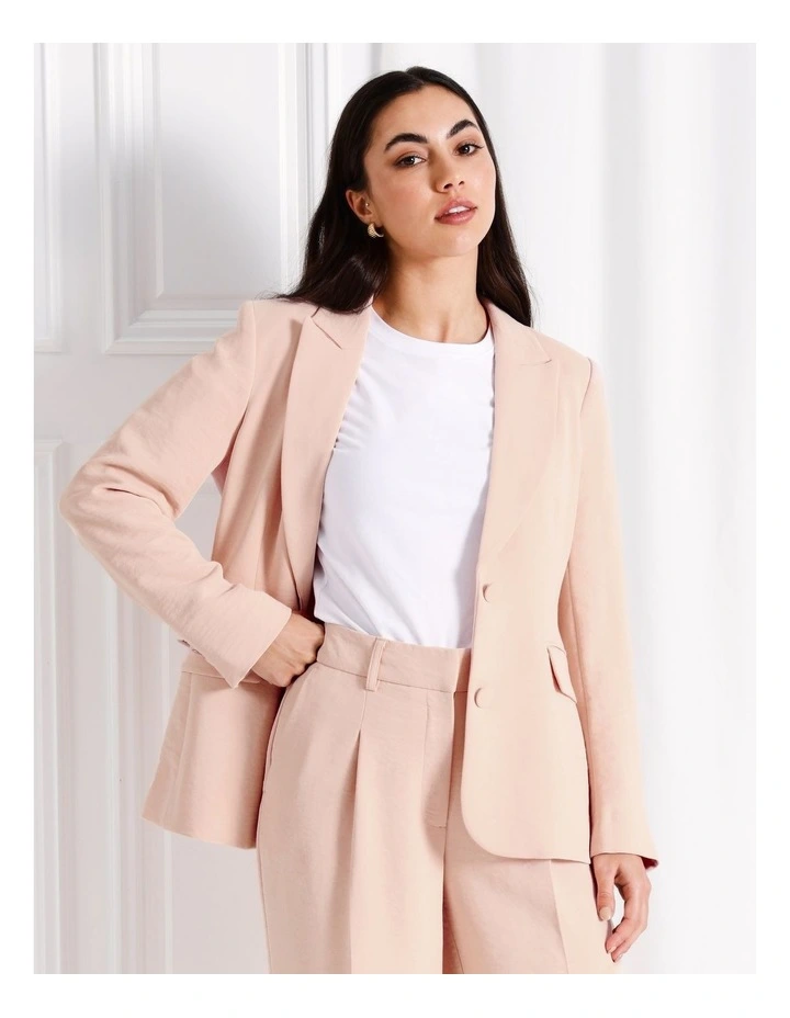 Single Breasted Blazer in Light Pink