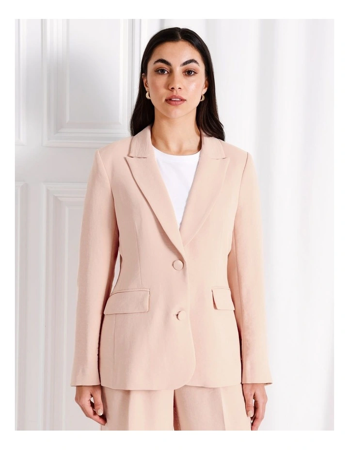 Single Breasted Blazer in Light Pink