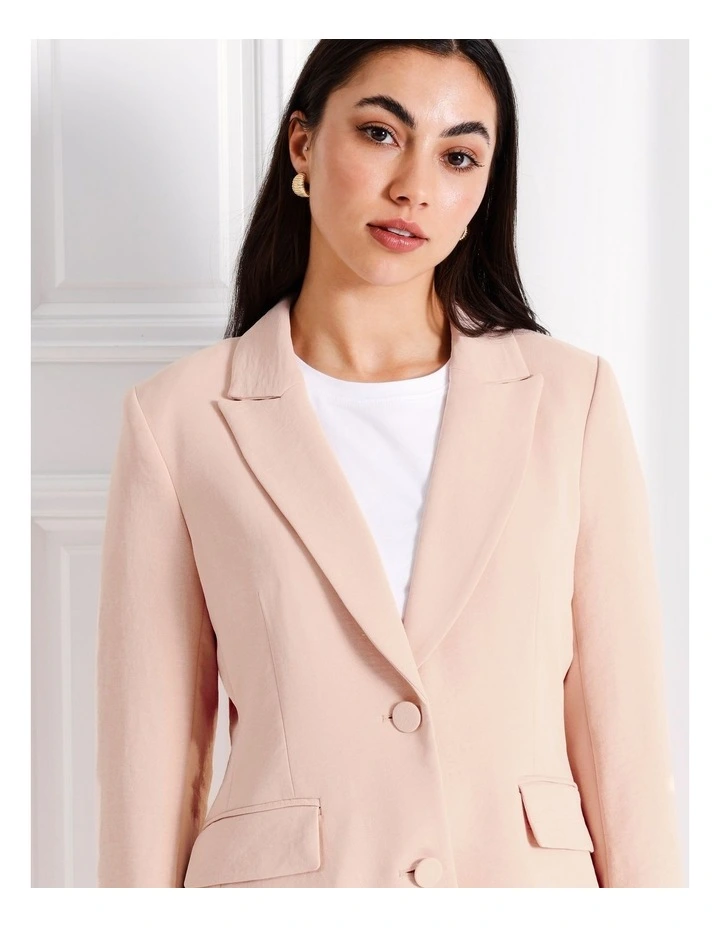 Single Breasted Blazer in Light Pink