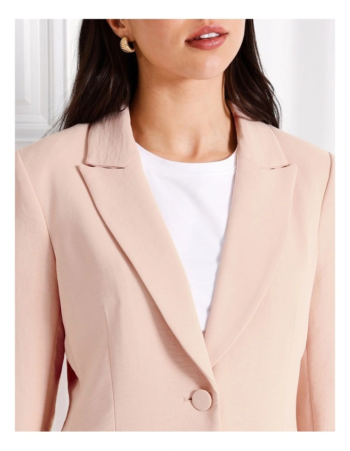 Single Breasted Blazer in Light Pink