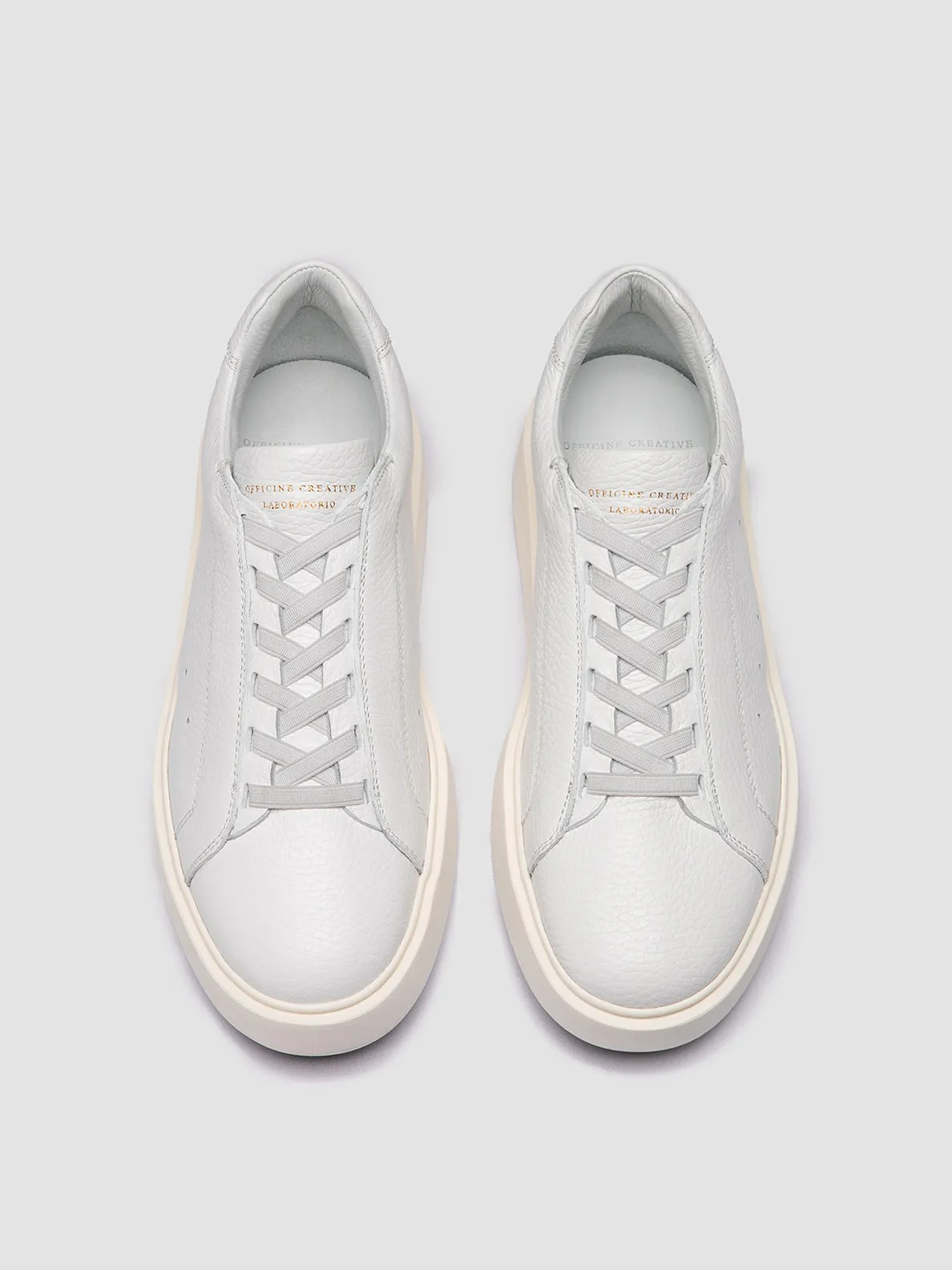 SLOUCH 101 - White Leather Low Top Sneakers