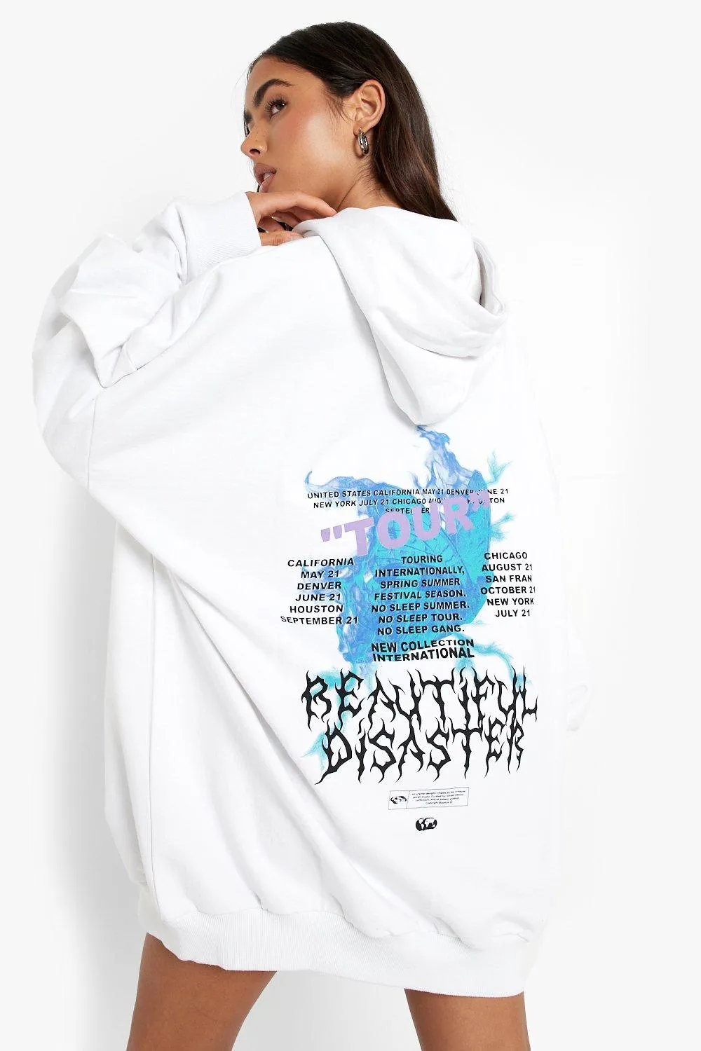 Tessa Brooks Extreme Oversized Printed Hoodie