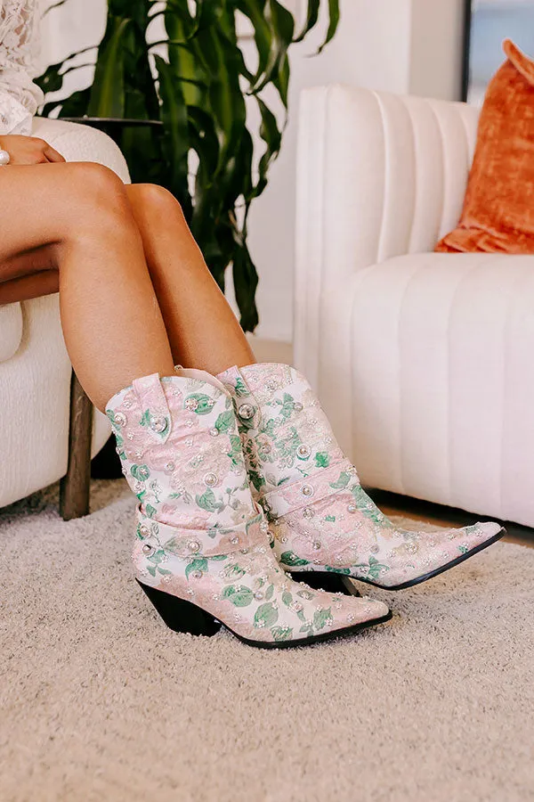 The Delilah Embellished Cowboy Boot in Blush