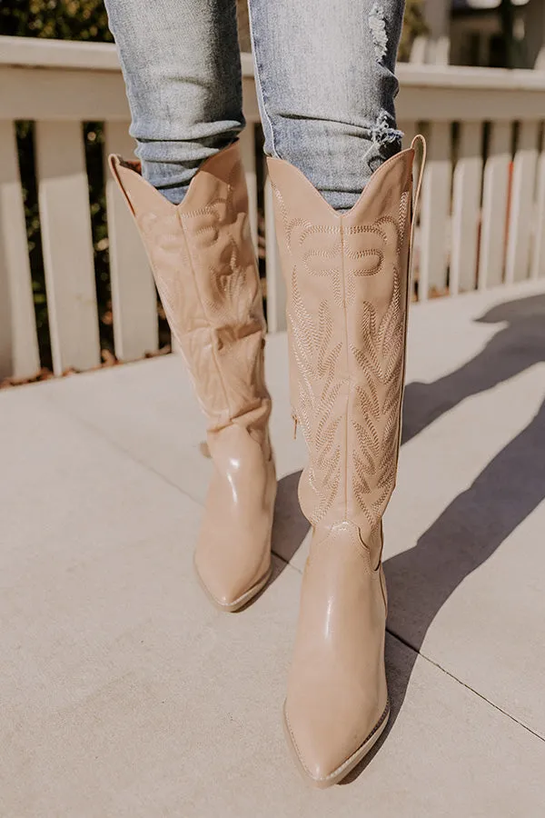 The Harris Faux Leather Cowboy Boot In Natural