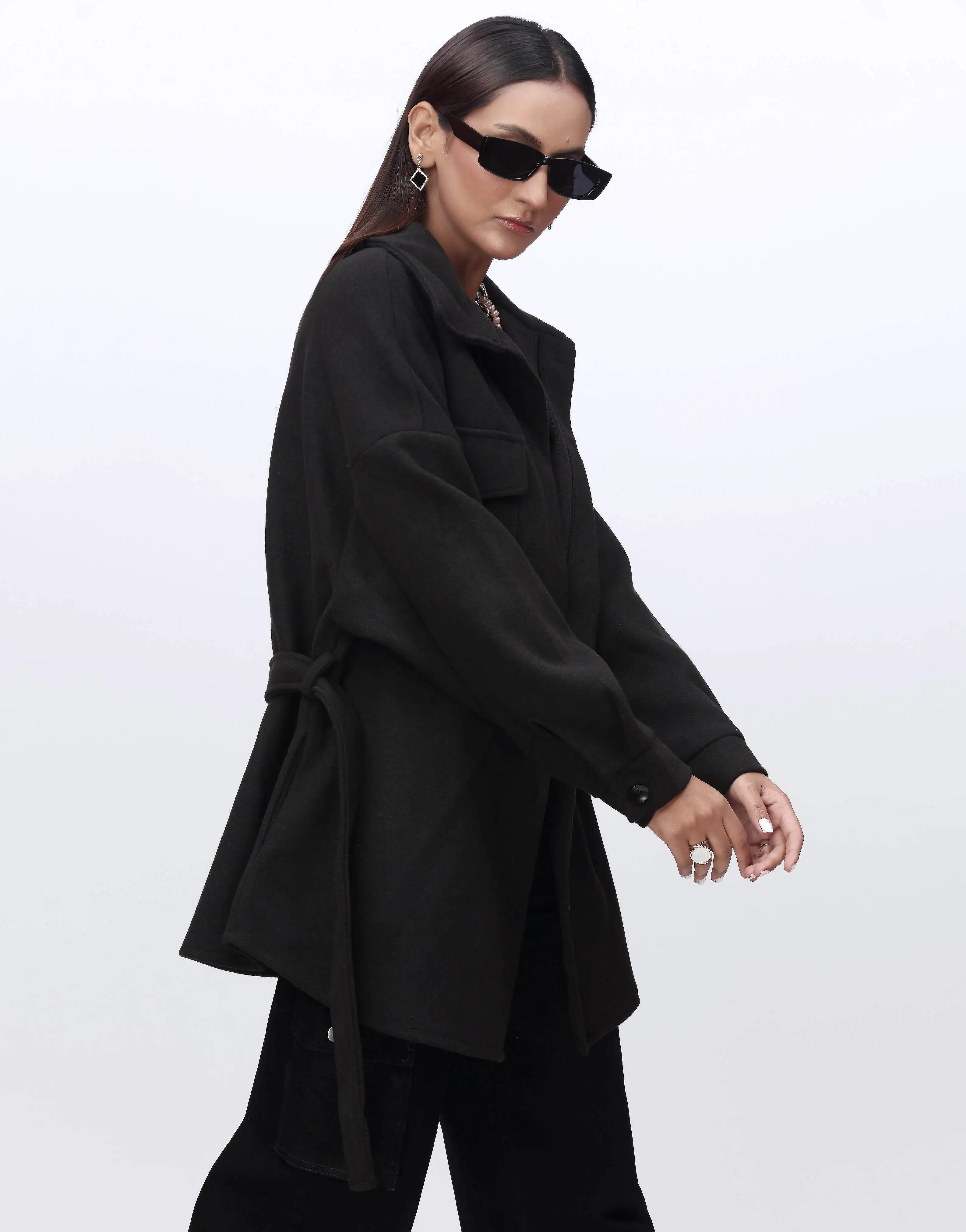 Trench Coat-Black (Without Belt)