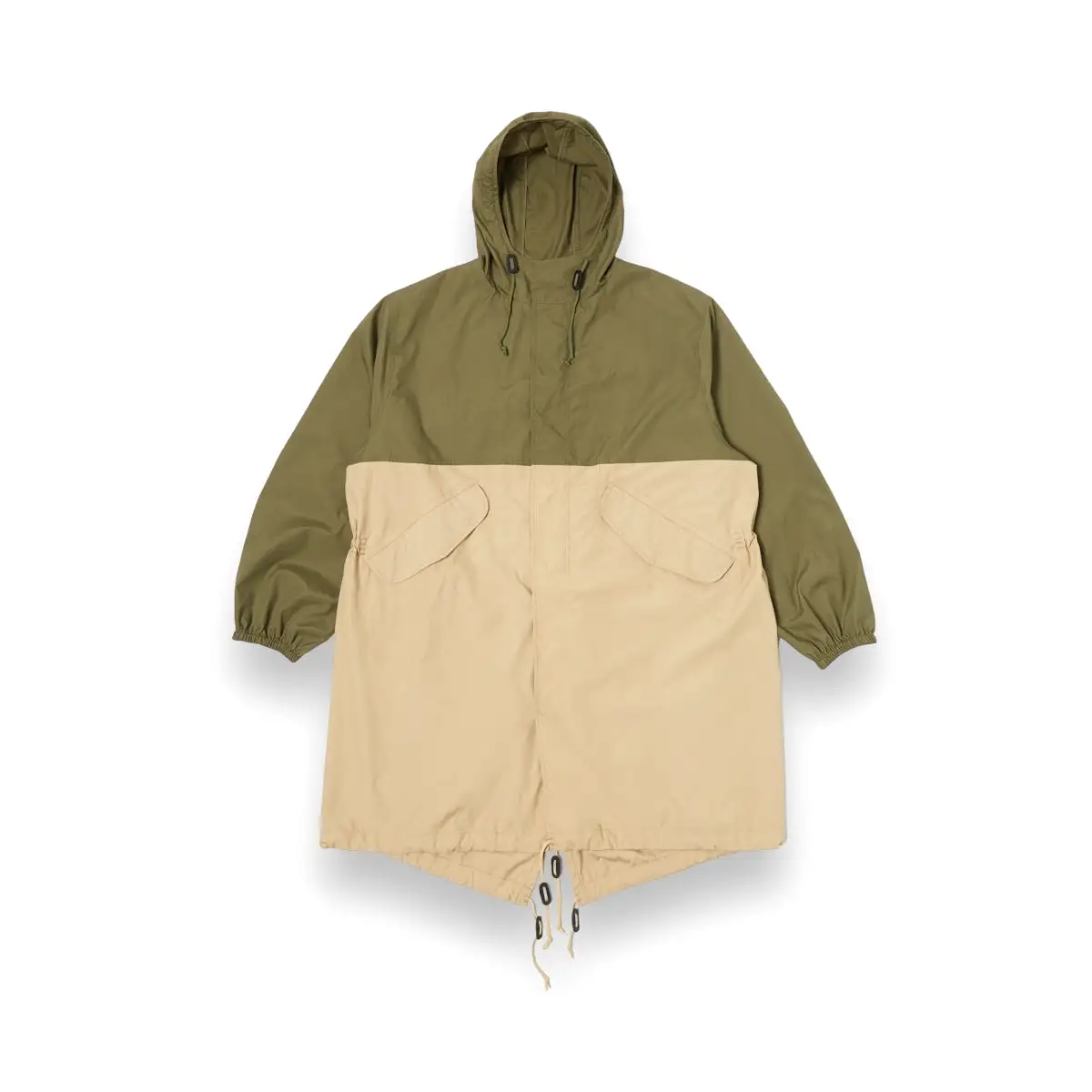 Universal Works Beach Parka 30101 recycled poly tech olive/sand