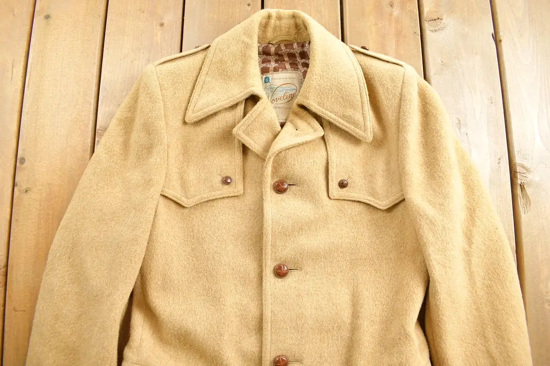 Vintage 1960s Beige Button Up Wool Overcoat / 1990s Overcoat / 1990s Vintage / Made In Canada / Outerwear / Winter / Cozy Trench