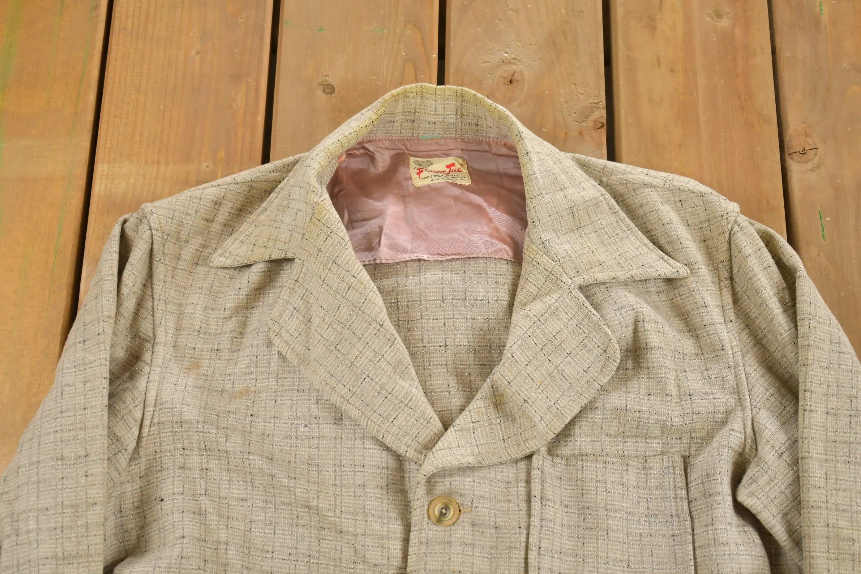 Vintage 1960s Frisco Jac 100% Wool Double Breasted Jacket / Wool Jacket  / True Vintage 60s Jacket / Made In USA / Mid Length Ja