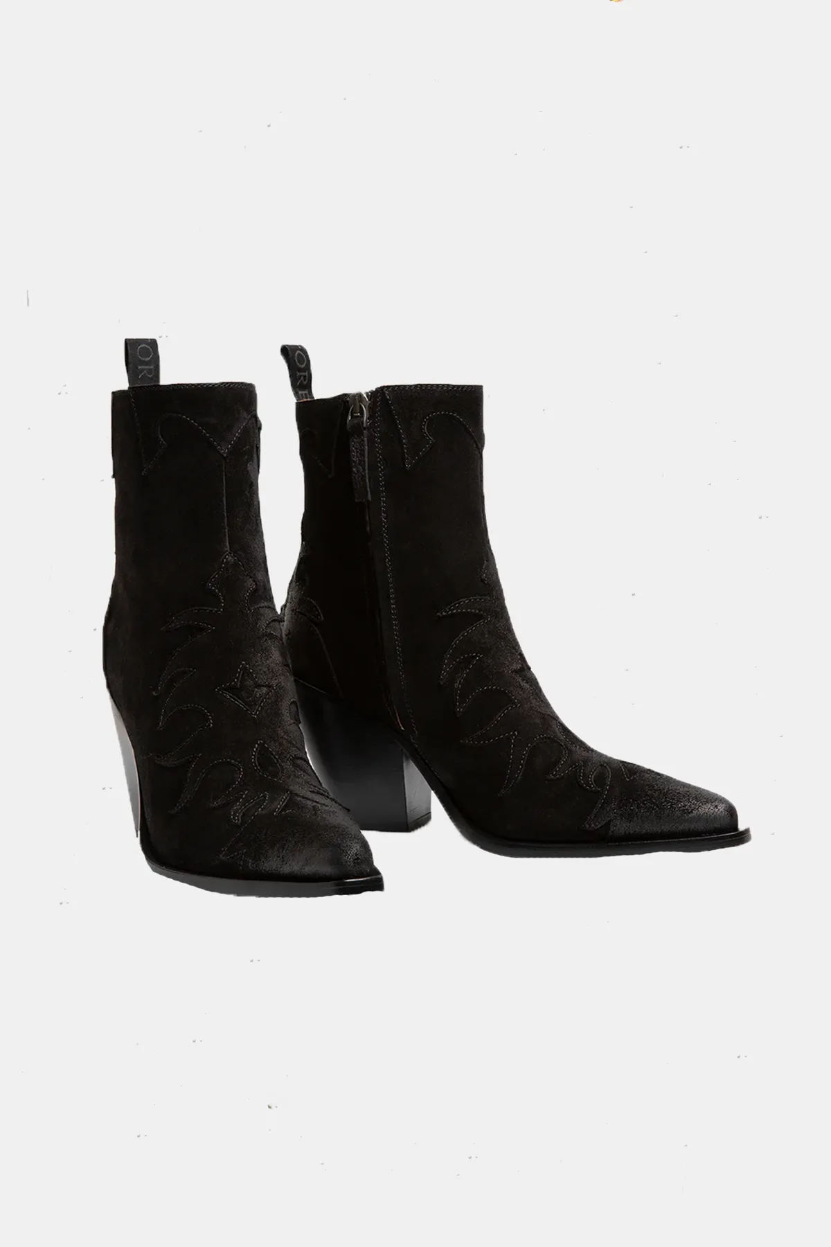 Western Suede Boots - Nero