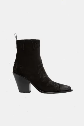 Western Suede Boots - Nero