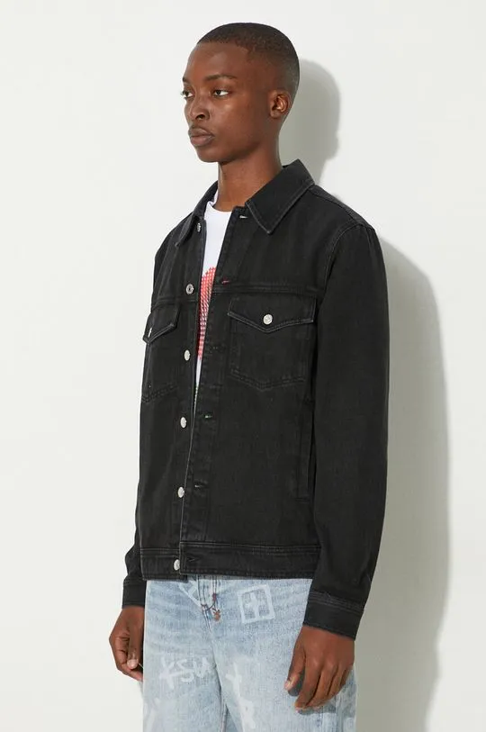 Wood Wood Ivan Denim Jacket black color